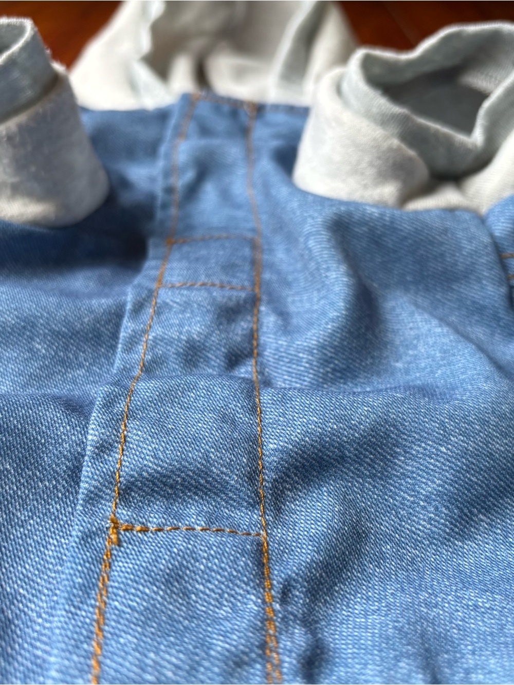 TOP PAW Blue Denim Patched Hoodie Dog Jacket – Size M - Picture 6 of 11